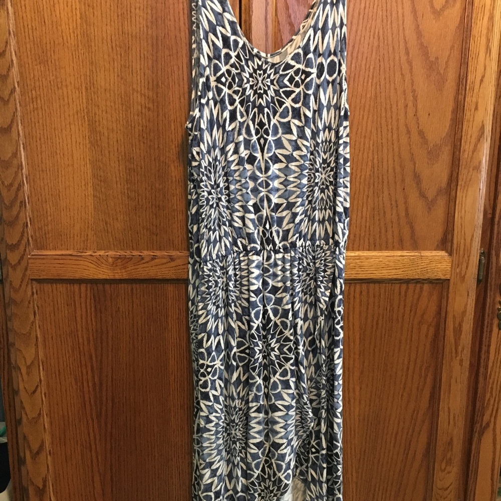 GAP Blue and Cream Printed Maxi Dress